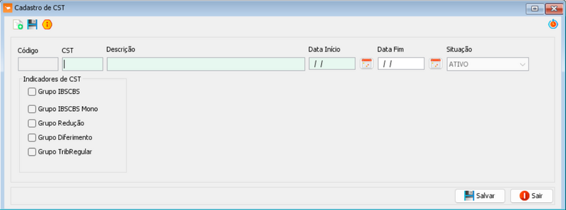 Arquivo:Cadastro CST Classificação Tributária.png