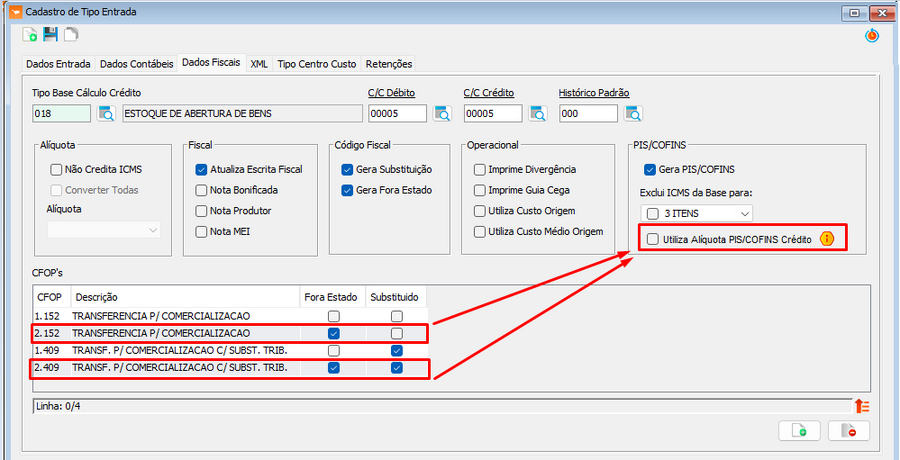 Parâmetro Utiliza Alíquota PIS-COFINS Crédito no Tipo de Entrada.png